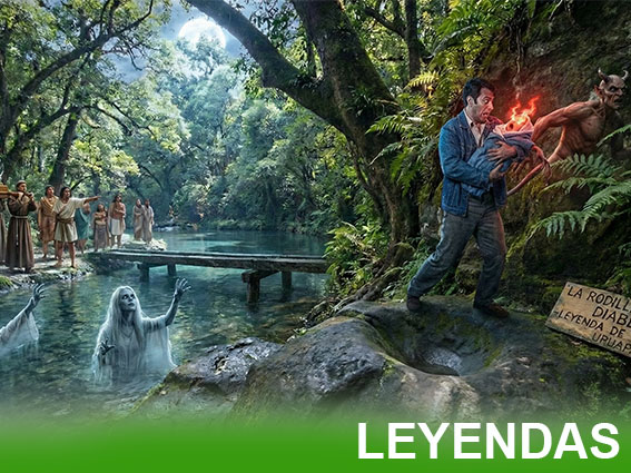 Ilustración o fotografía evocadora que representa las leyendas e historias antiguas de Uruapan, Michoacán, la ciudad de la eterna primavera